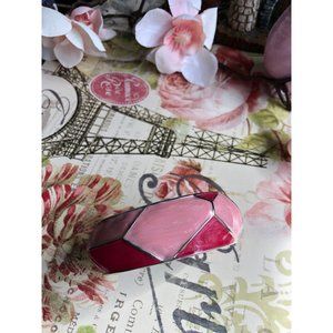 Vintage enamelled pink bracelet, light and darker pink